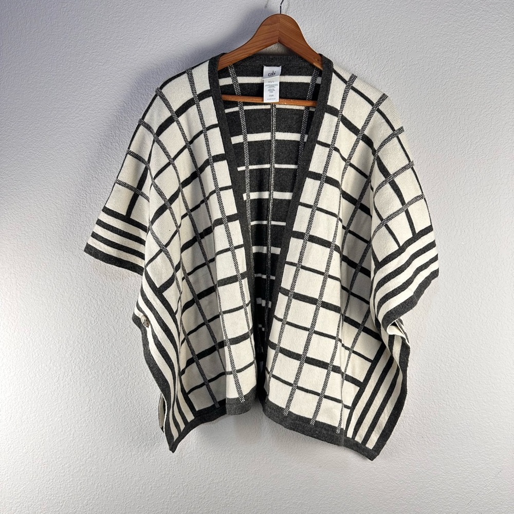 Cabi Gray Reversible Tower Poncho Sz XS